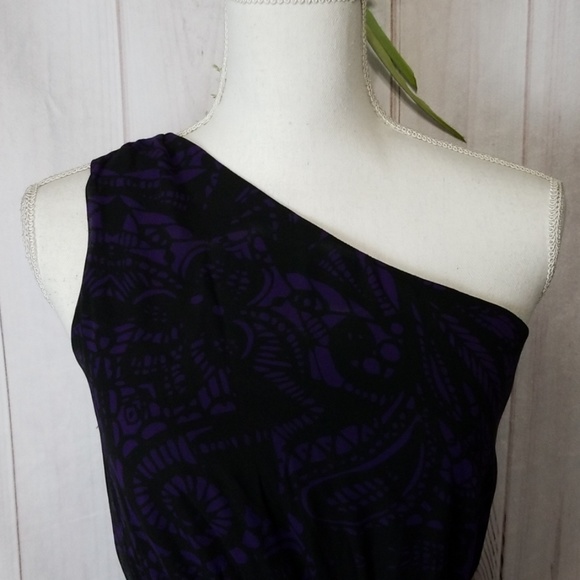 Express sz XS Grey Purple One Shoulder Dress Aline - Picture 2 of 7